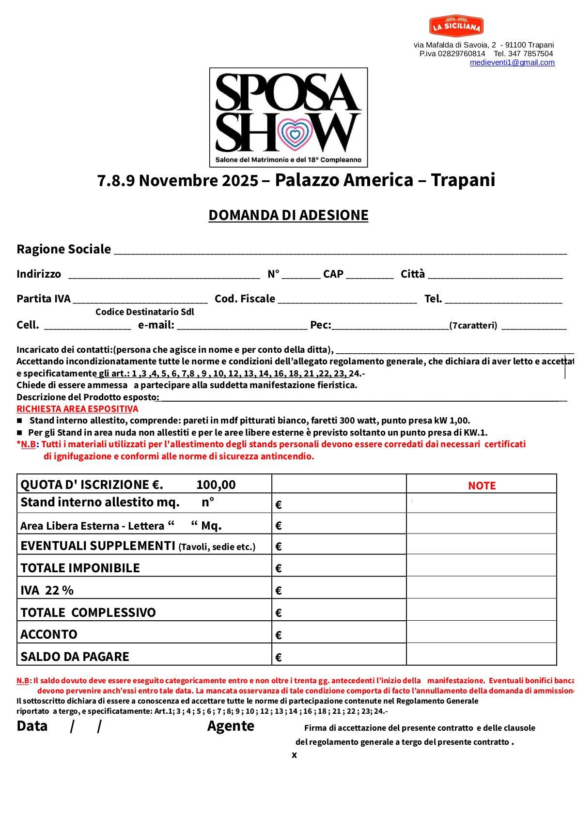 Planimetria espositiva